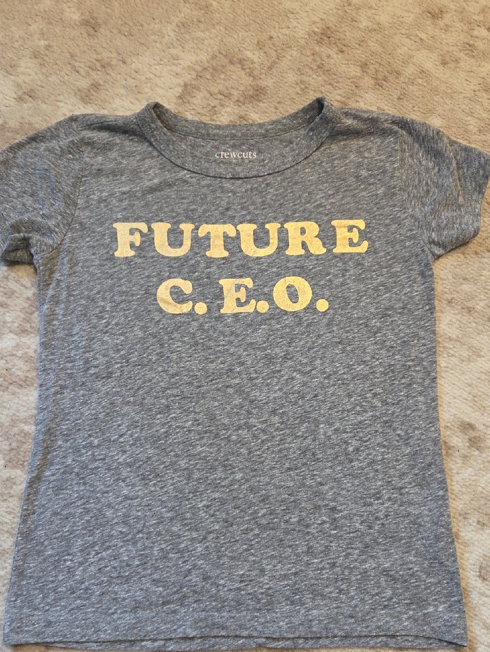 Crewcuts Gray Tee with Gold "FUTURE C.E.O." Graphic